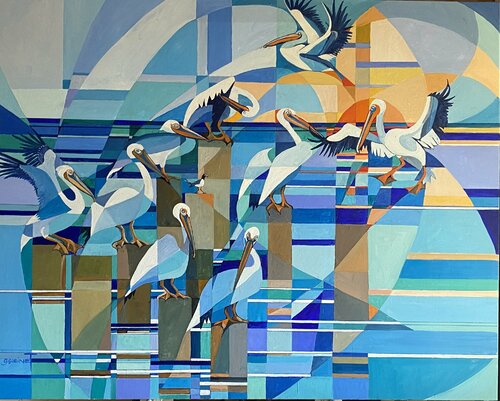 Social Distancing van Gilly Gobinet, Schilderij te koop op Singulart
