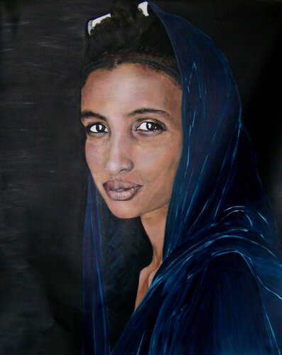 Frau des Tuareg di Dagmar Ridky, Pittura in vendita su Singulart