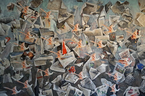 Zugvögel di Dagmar Ridky, Pittura in vendita su Singulart