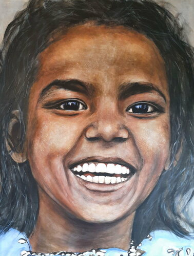 indisches Mädchen di Dagmar Ridky, Pittura in vendita su Singulart