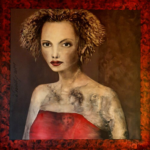Lady in red von Dagmar Ridky, Malerei kaufen auf Singulart