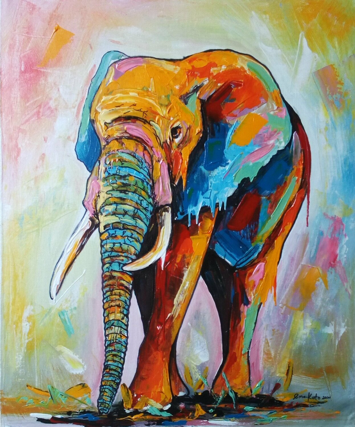 Acrylic Elephant Painting
