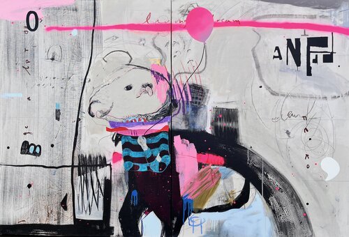 Silly Boy Blue di Mina Ilic, Pittura in vendita su Singulart