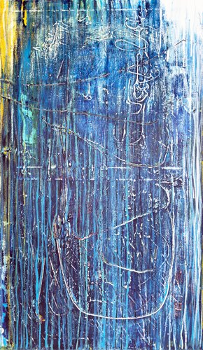 Blue Jeans under Water di Isa Huss, Pittura in vendita su Singulart