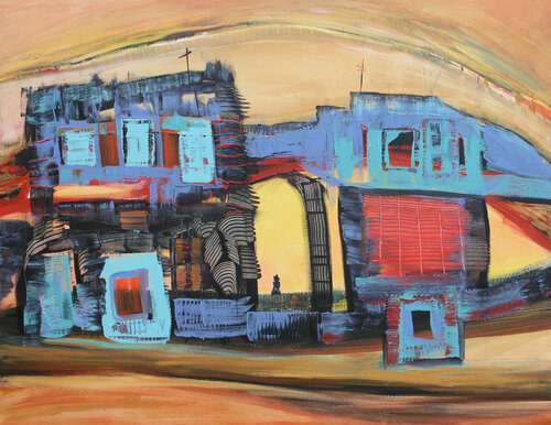 Echoes of the Neon Manor by Loretta Kaltenhauser, Painting for Sale on Singulart