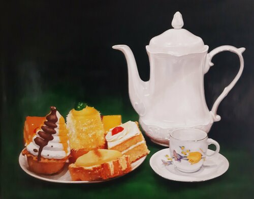 Café y Pasteles von Gorka Gonzalez Crespo, Malerei kaufen auf Singulart