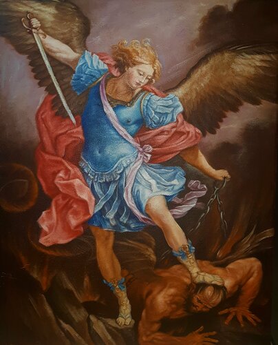 El arcángel San Miguel von Gorka Gonzalez Crespo, Malerei kaufen auf Singulart