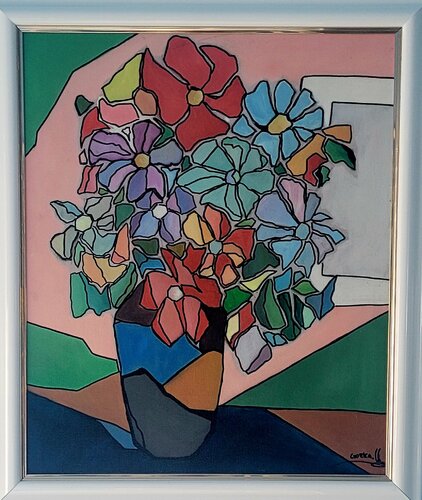 Flores en una tarde lluviosa van Gorka Gonzalez Crespo, Schilderij te koop op Singulart