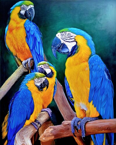 Reunion en la selva von Gorka Gonzalez Crespo, Malerei kaufen auf Singulart