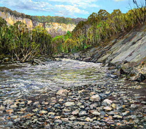 Original oil painting landscape White river canyon van Dmitry Revyakin, Schilderij te koop op Singulart