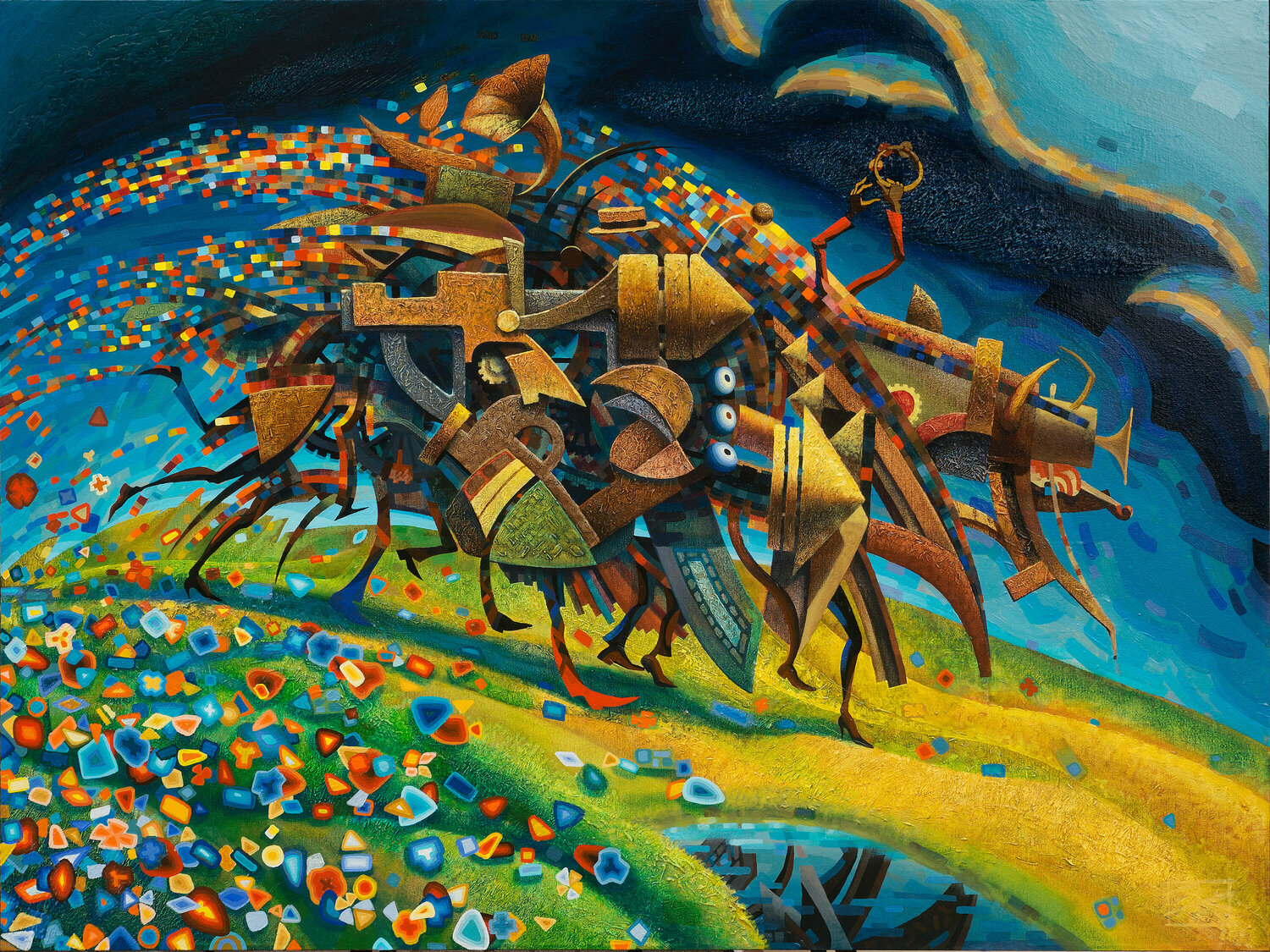 Dancing Machine, April Oleg Lipchenko Origineel schilderij te koop