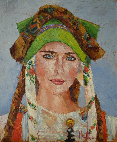 "Costume di Samugheo" Chiara di Gianni Mattu, Pittura in vendita su Singulart