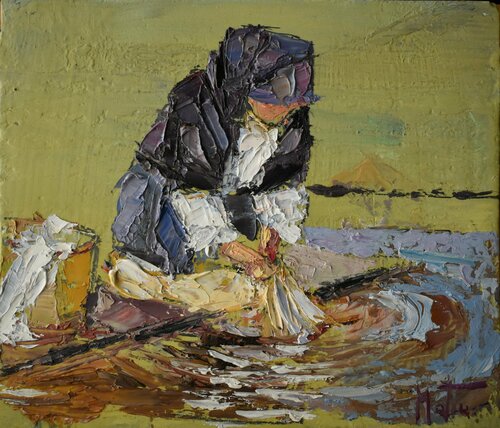 La lavandaia van Gianni Mattu, Schilderij te koop op Singulart
