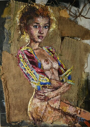 "Lisa dagli  occhi blu" di Gianni Mattu, Pittura in vendita su Singulart