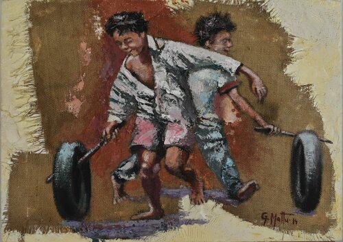Ragazzini van Gianni Mattu, Schilderij te koop op Singulart