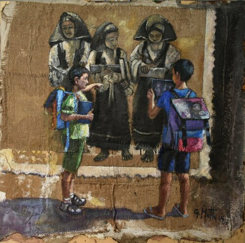 Dialogo tra generazioni de Gianni Mattu, Pintura a la venta en Singulart