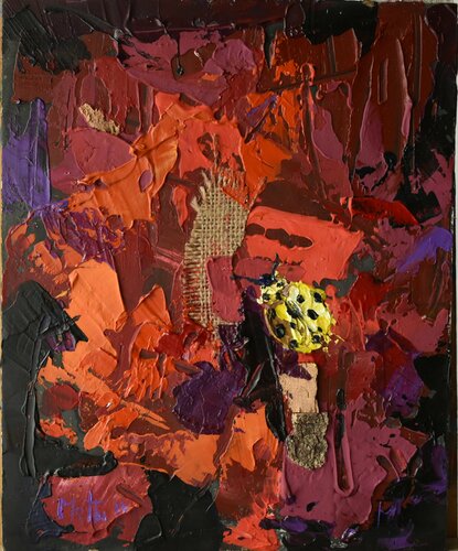 Coccinella gialla di Gianni Mattu, Pittura in vendita su Singulart