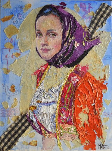 Costume tradizionale di Fonni van Gianni Mattu, Schilderij te koop op Singulart