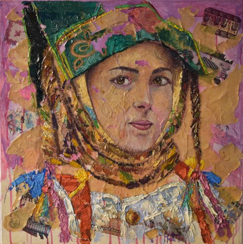 Ragazza in abito tradizionale di Samugheo de Gianni Mattu, Pintura a la venta en Singulart