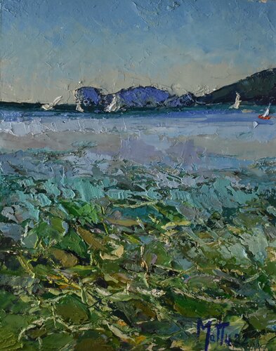 Vele a Porto Conte di Gianni Mattu, Pittura in vendita su Singulart