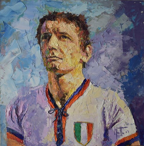 Omaggio a Gigi Riva di Gianni Mattu, Pittura in vendita su Singulart