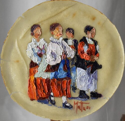 Bimbi in costume di Fonni. van Gianni Mattu, Schilderij te koop op Singulart