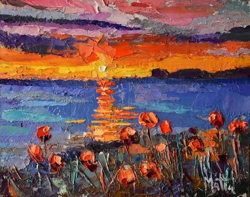 Emozione di un tramonto par Gianni Mattu, Peinture en vente sur Singulart