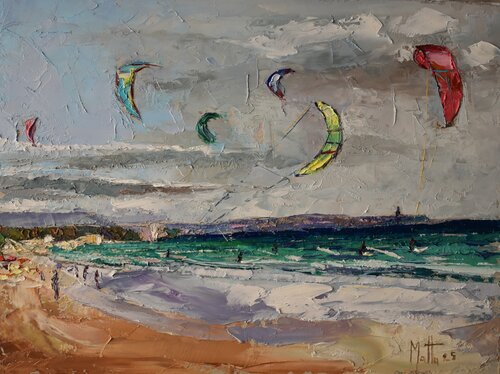 Kite surf Alghero von Gianni Mattu, Malerei kaufen auf Singulart