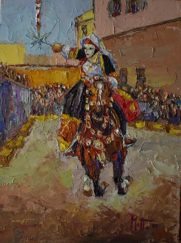 La dama e la stella van Gianni Mattu, Schilderij te koop op Singulart