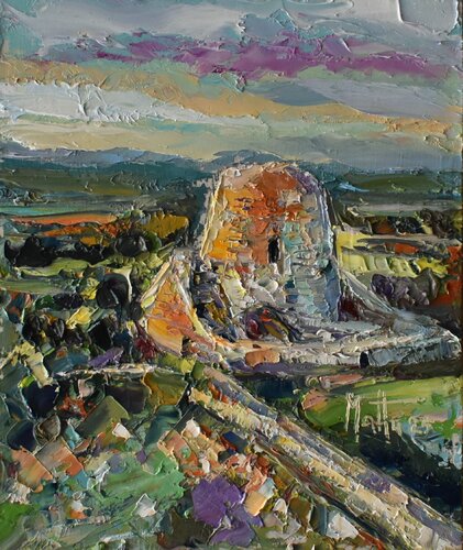 Alba sul nuraghe van Gianni Mattu, Schilderij te koop op Singulart