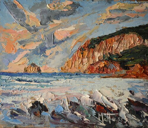 Mareggiata a Masua van Gianni Mattu, Schilderij te koop op Singulart