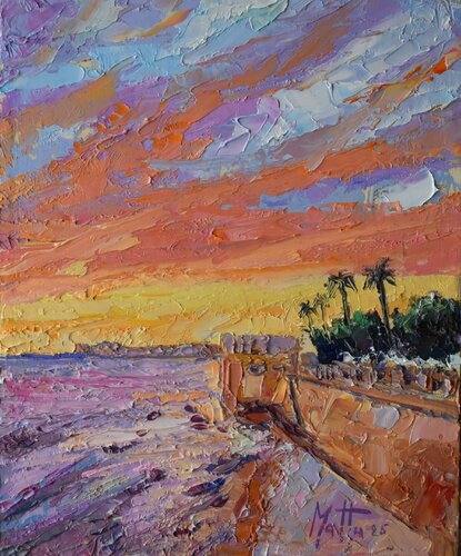 Tramonto ai bastioni di Gianni Mattu, Pittura in vendita su Singulart