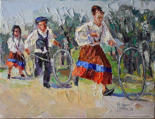 Divertirsi con i cerchi de Gianni Mattu, Pintura a la venta en Singulart