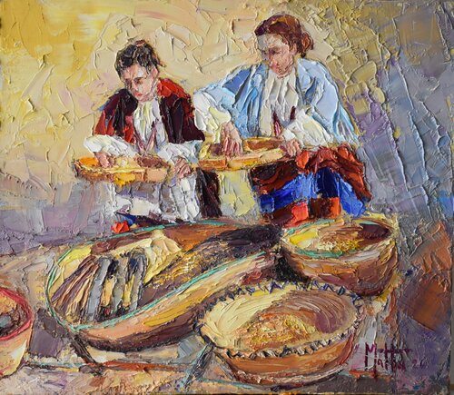 Massaie al setaccio di Gianni Mattu, Pittura in vendita su Singulart