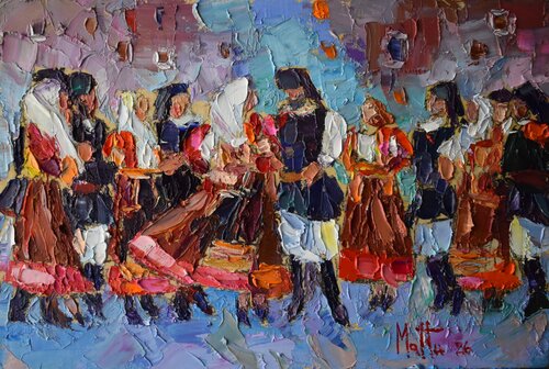 Ballo Nuorese by Gianni Mattu, Painting for Sale on Singulart