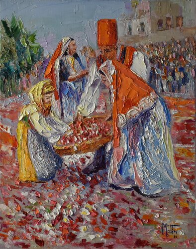 Infiorata a Sant'Efisio by Gianni Mattu, Painting for Sale on Singulart