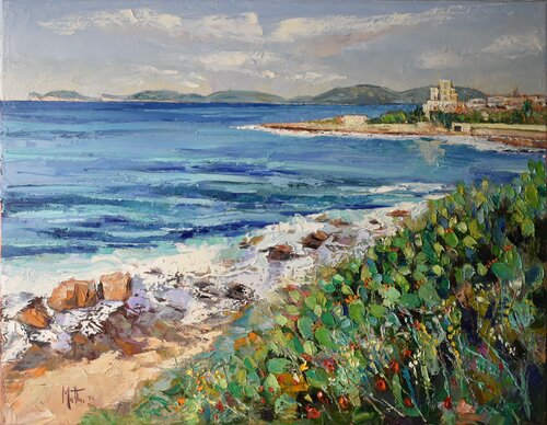 Sinfonia di  verdi e blu par Gianni Mattu, Peinture en vente sur Singulart