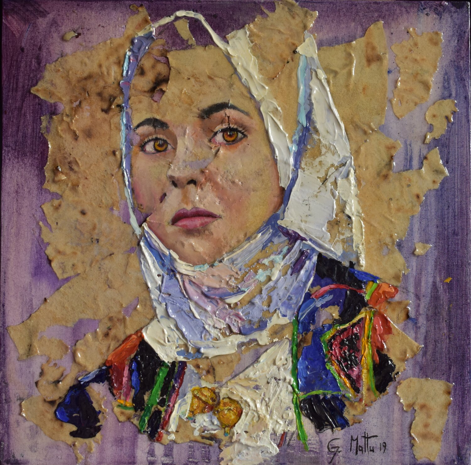 Ragazza in abito tradizionale di Orune Gianni Mattu Originalgemälde zu verkaufen