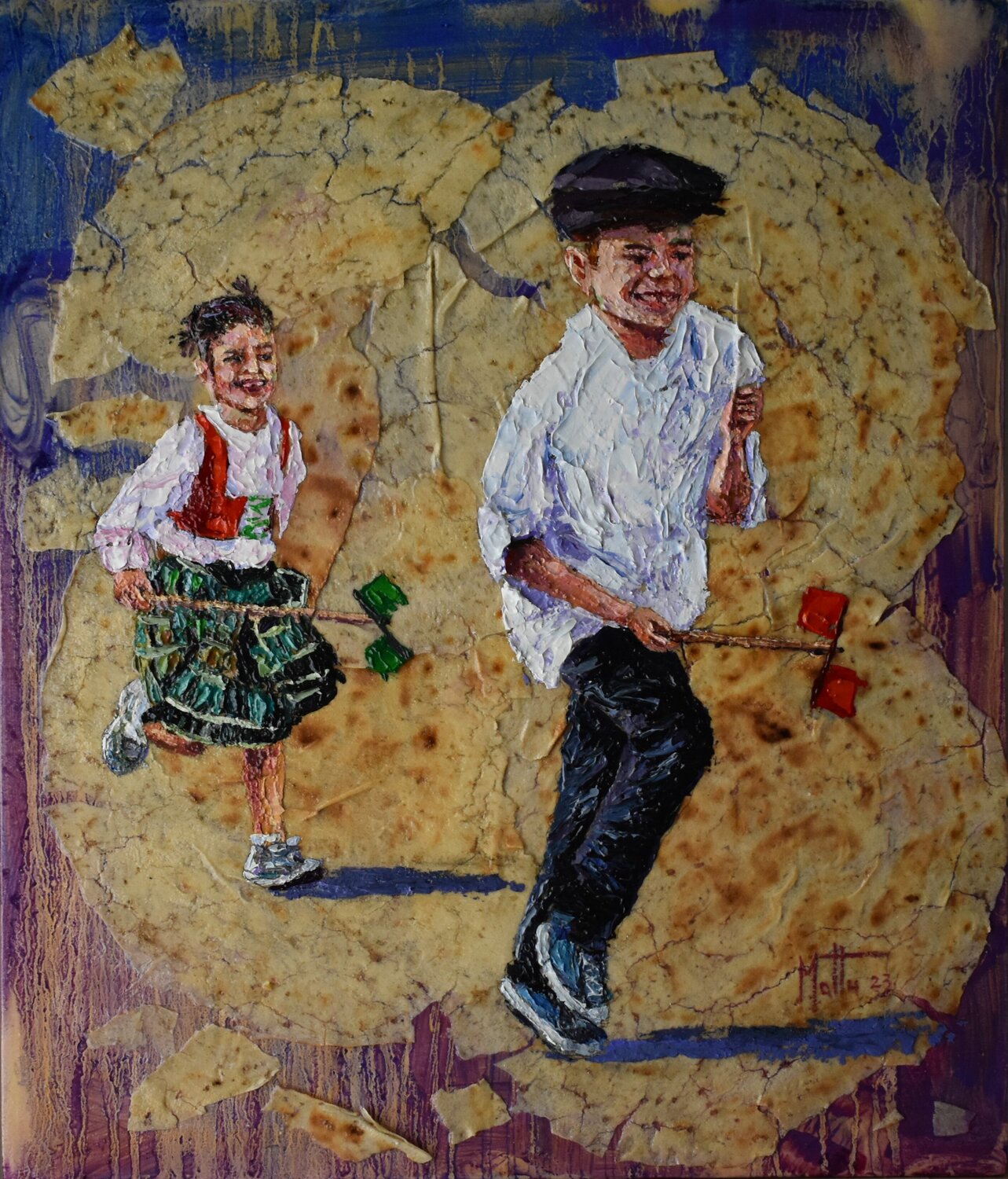 S'urriajolu  "la girandola" Gianni Mattu Originalgemälde zu verkaufen
