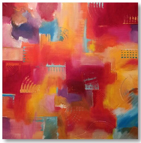 Yellow and Red  Cod A20221M by Carla Pistola, Painting for Sale on Singulart