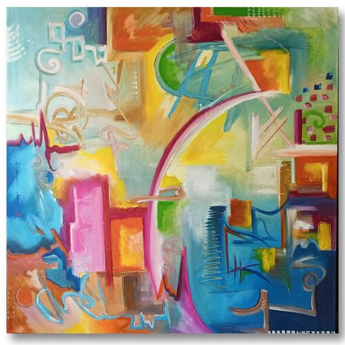 023-80 dove abita la felicità par Carla Pistola, Peinture en vente sur Singulart