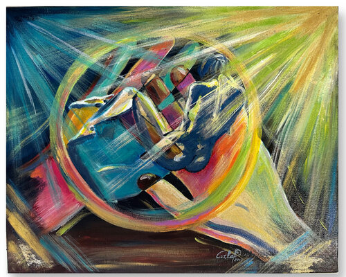 abbraccio notturno di Carla Pistola, Pittura in vendita su Singulart