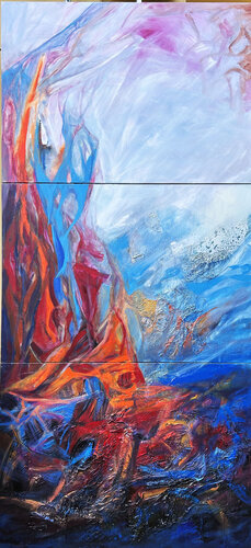 UN PASSO DAL VISIBILE TRITTICO van Franco Margari, Schilderij te koop op Singulart