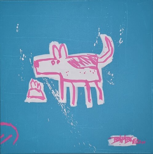 Waffles - Light Blue van Jimmy B4mble, Schilderij te koop op Singulart