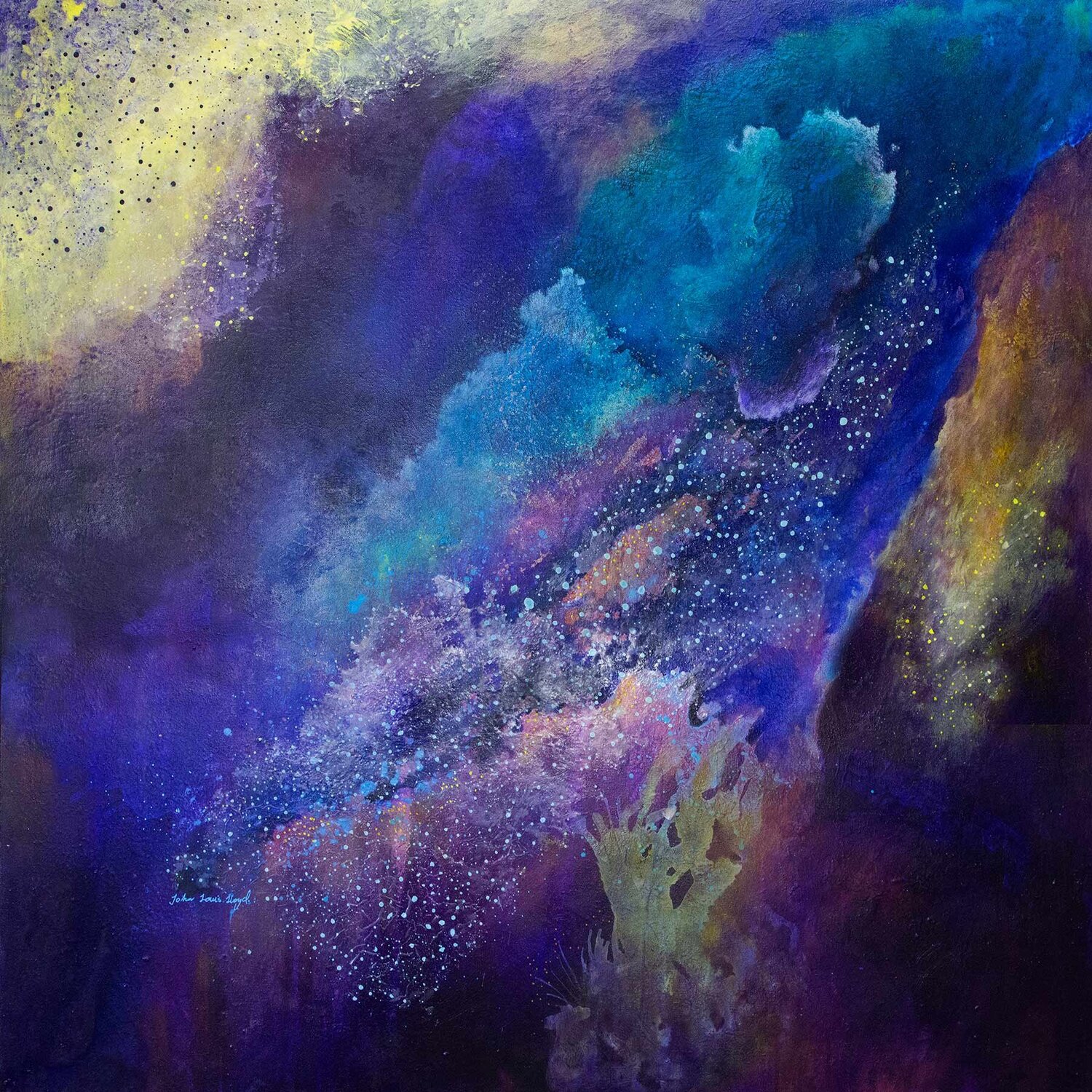 Release iii - mixed media abstract painting John Louis Lloyd