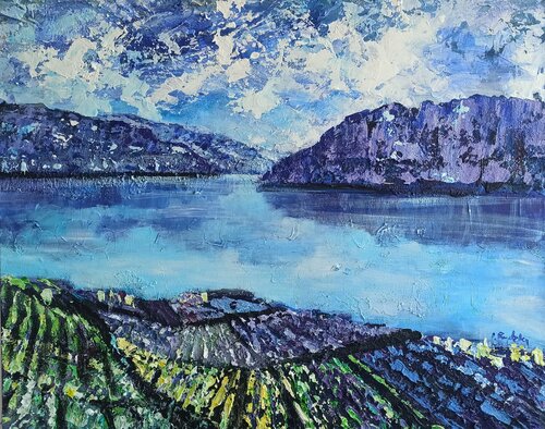 Lake and mountains de IZABELA Rudzka, Pintura a la venta en Singulart
