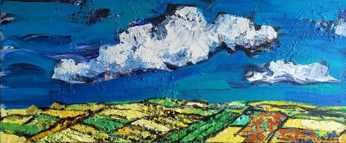 Cloud and yellow earth von IZABELA Rudzka, Malerei kaufen auf Singulart
