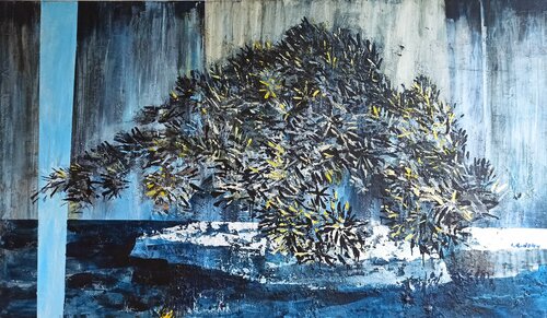 Pine tree in the rain van IZABELA Rudzka, Schilderij te koop op Singulart