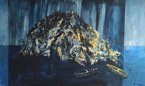 Island in the moonlight de IZABELA Rudzka, Pintura a la venta en Singulart