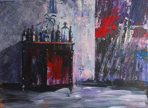 Still life with red von IZABELA Rudzka, Malerei kaufen auf Singulart